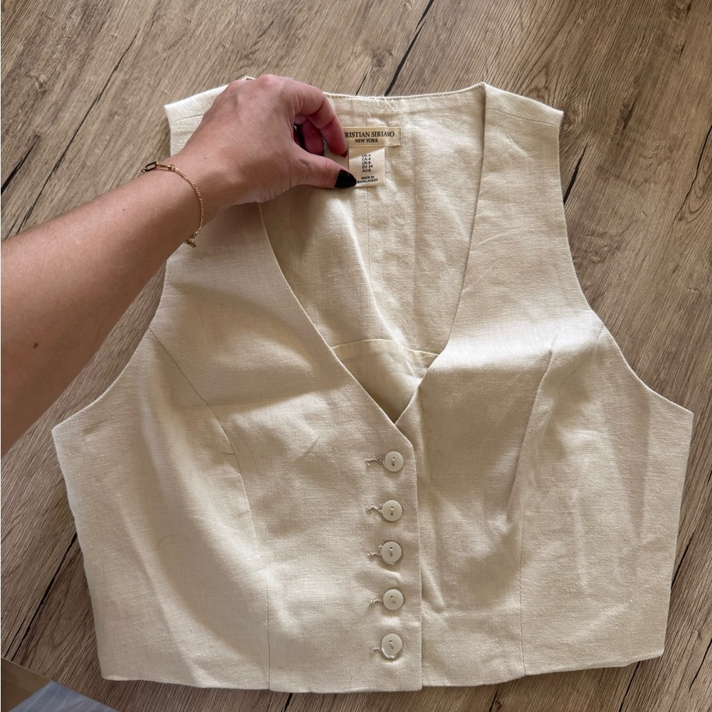 Cream Button-Down Women's Top